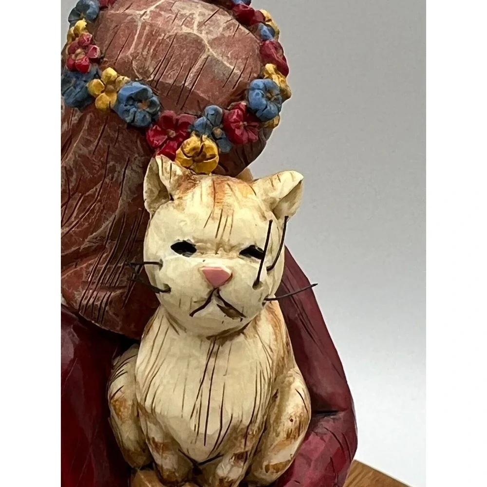 Jim Shore Heartwood Creek Enesco Angel Hugging Cat Kitten Figurine 105170 NO BOX
